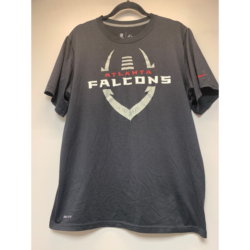 Nike Atlanta Falcons T-Shirt Mens Large Black Excellent Dri-FIT Graphic Tee